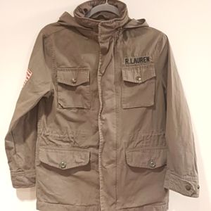 Polo Ralph Lauren Military Inspired Hooded Jacket Size Medium Unisex Green